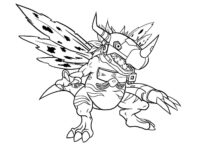 Metal Greymon Mandala Digimon Coloring Page