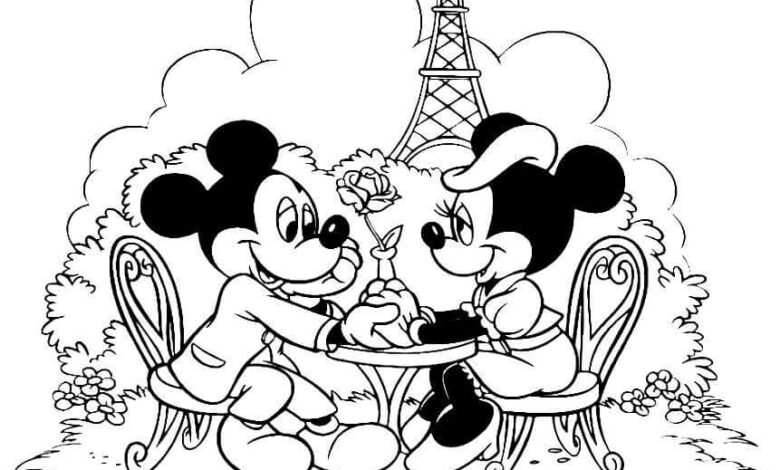 Mickey Mouse Drawing Coloring Page