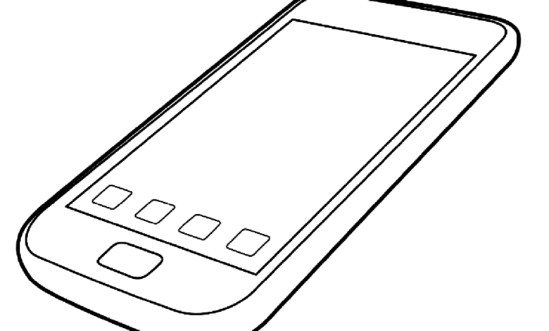 Mobile Phone Coloring Page