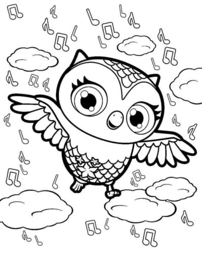 Music Owl Coloring Page 1 Music Owl Coloring Page