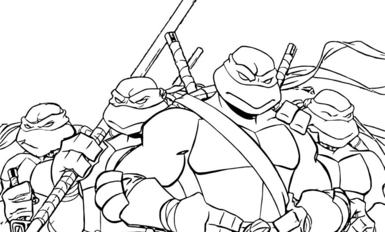 Ninja Kaplumbağalar Boyama Sayfası