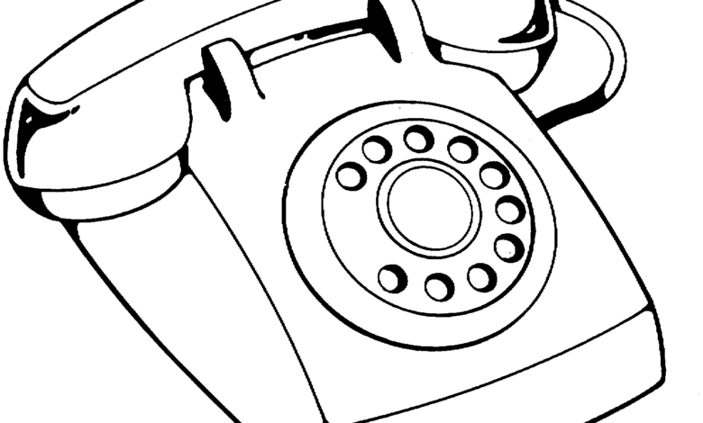 Old Telephone Coloring Page