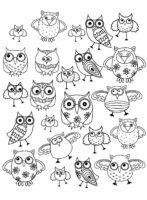Owls Coloring Page