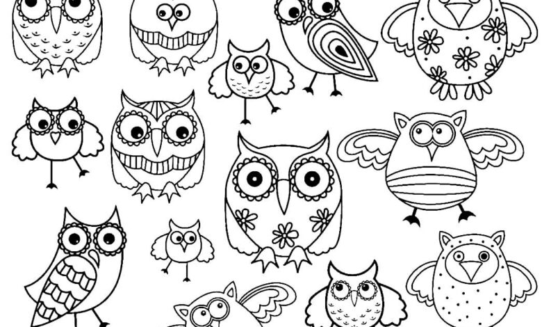 Owls Coloring Page