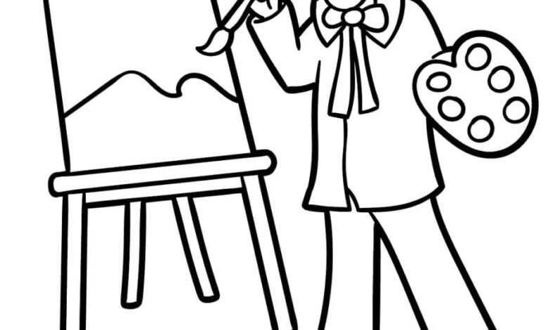 Painter Coloring Page