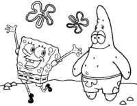 Patrick Spongebob Happy Coloring Page