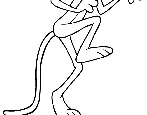 Pembe Panter Boyama Sayfası, Panthère Rose Coloriage