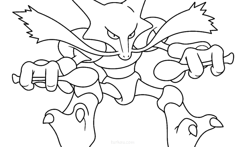 Pokemon Alakazam Coloring Page