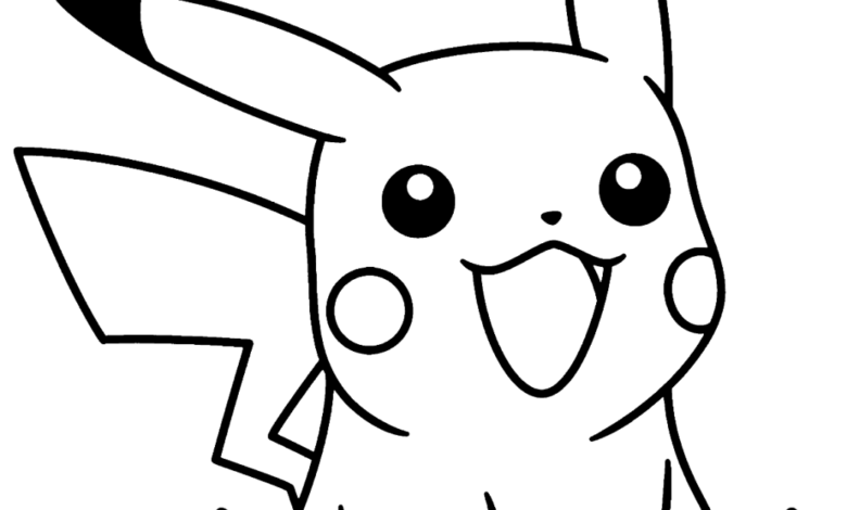 Pokemon Cute Pikachu Coloring Page