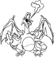 Pokemon Flamethrower Charizard Coloring Page