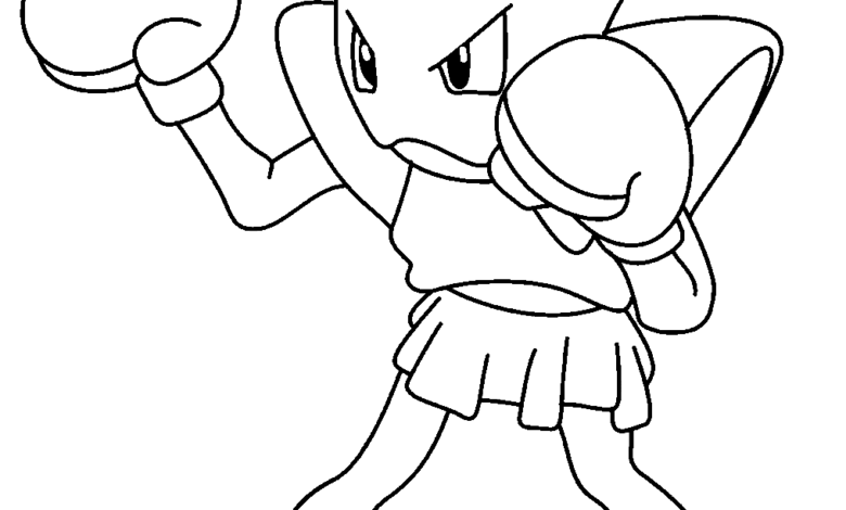 Pokemon Hitmonchan Coloring Page