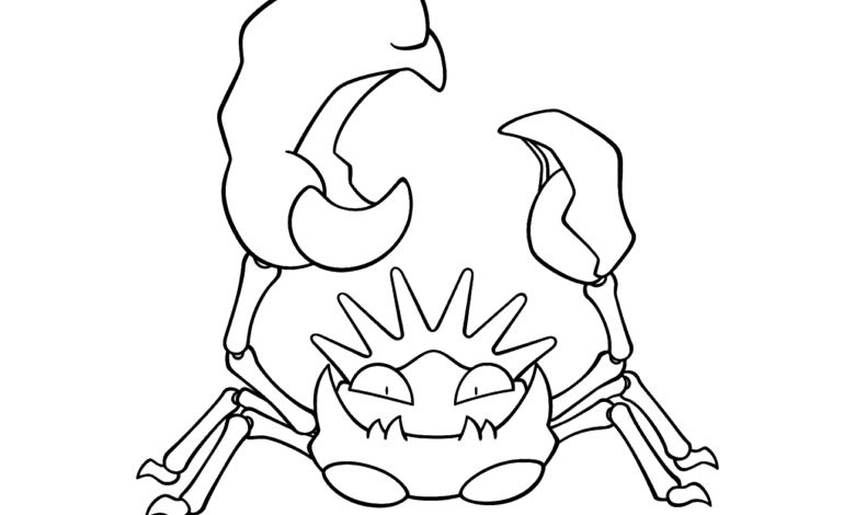 Pokemon Kingler Coloring Page
