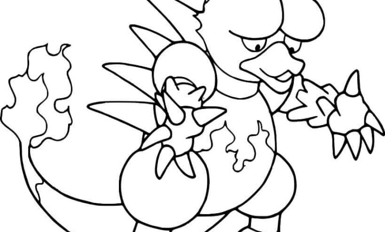 Pokemon Magmar Coloring Page