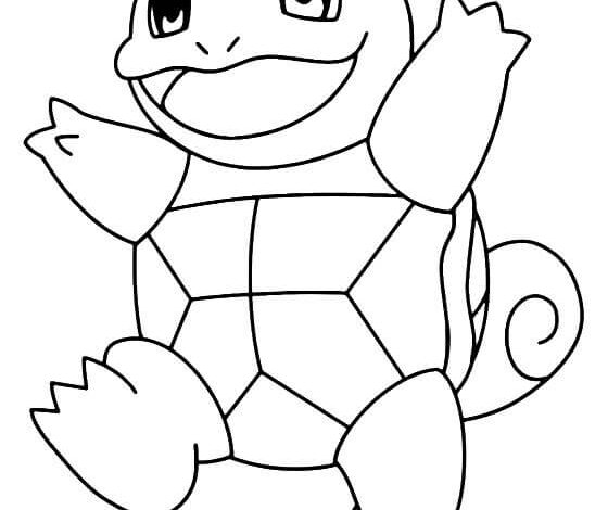 Pokemon Merry Squirtle Coloring Page