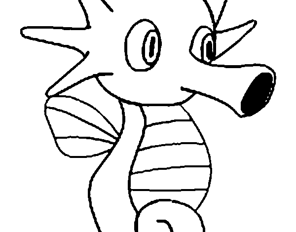 Pokemon Mistys Horsea Coloring Page