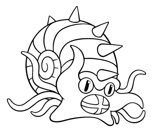 Pokemon Omastar Coloring Page