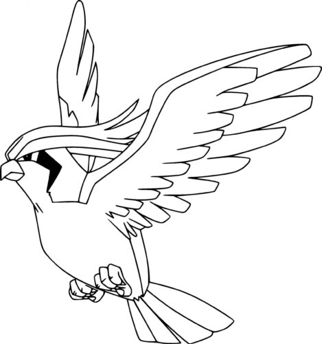 Pokemon Pidgeot Coloring Page scaled
