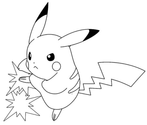 Pokemon Pikachu Electroshock Attack Coloring Page 1 Pokemon Pikachu Electroshock Attack Coloring Page