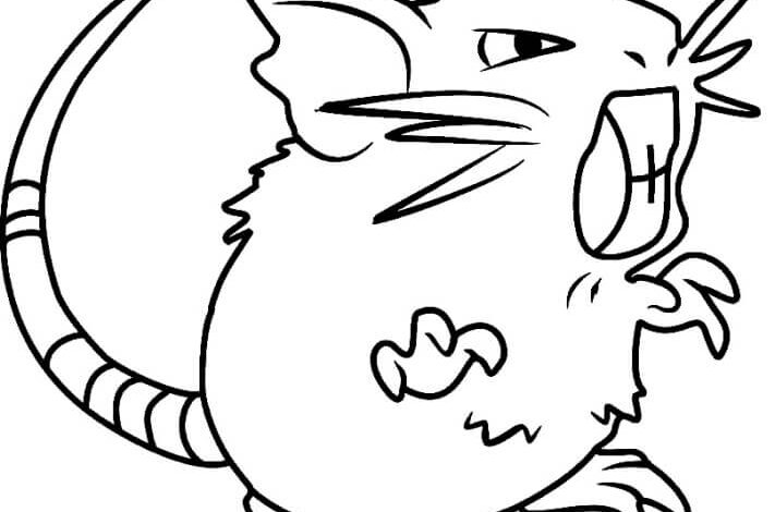 Pokemon Raticate Coloring Page