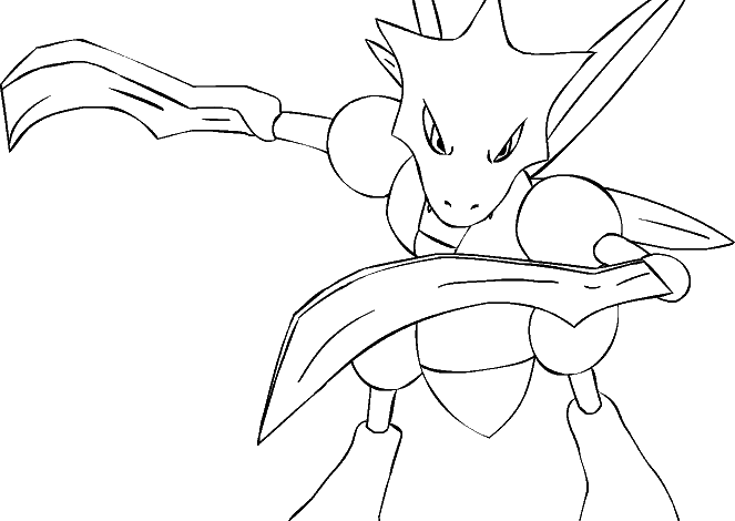 Pokemon Scyther Coloring Page