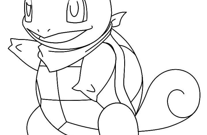 Pokemon Squirtle Bandana Coloring Page