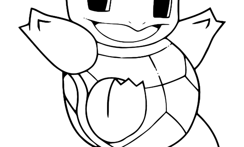 Pokemon Squirtle Jump Coloring Pages