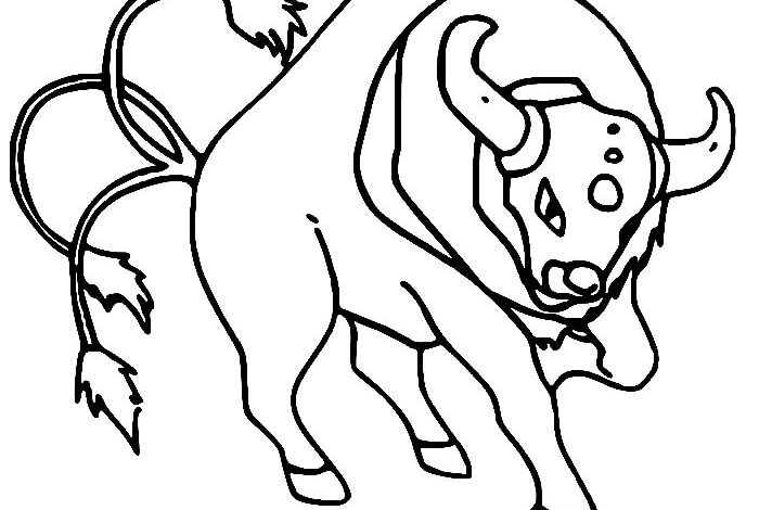 Pokemon Tauros Coloring Page