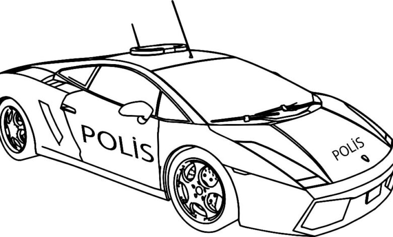 Polis Car Coloring Page