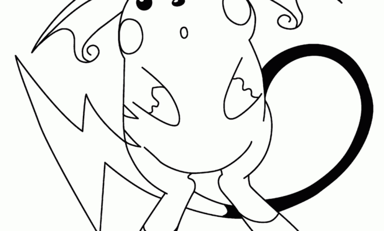 Raichu Pokemon Coloring Pages