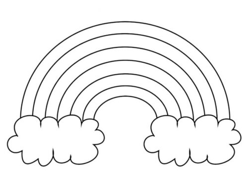 Rainbow Cloud Coloring Page