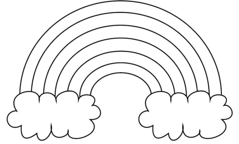 Rainbow Cloud Coloring Page