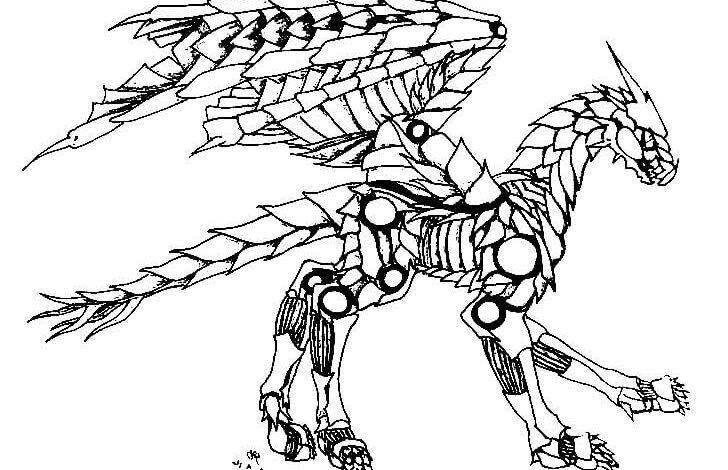 Robot Dragon Coloring Page