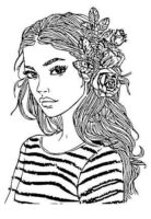 Rose Girl Coloring Pages