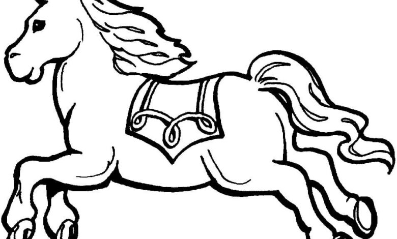 Running Horse Coloring Page