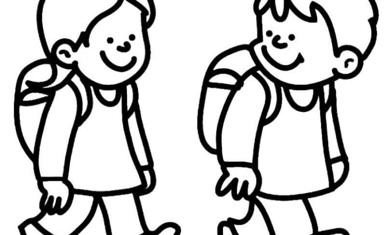 School Students Coloring Page