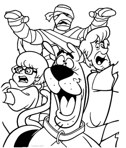 Scooby Doo Scared Coloring Page