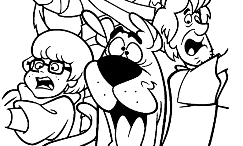 Scooby Doo Scared Coloring Page