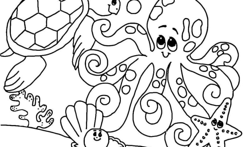 Sea Animals Coloring Page