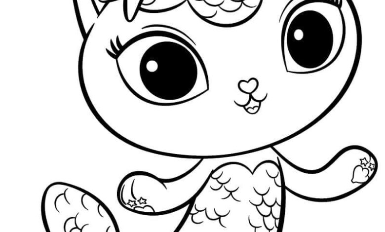 Sea Cat Coloring Page