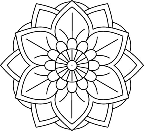 Simple Mandala Flower Coloring Page 2 Simple Mandala Flower Coloring Page