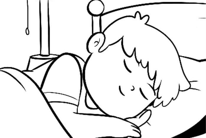 Sleeping Child Coloring Page