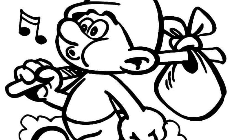 Smurfs Music Coloring Page
