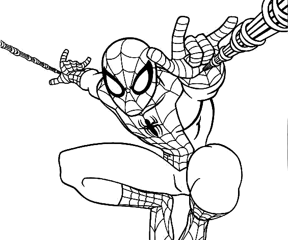 Spiderman Jump Coloring Pages
