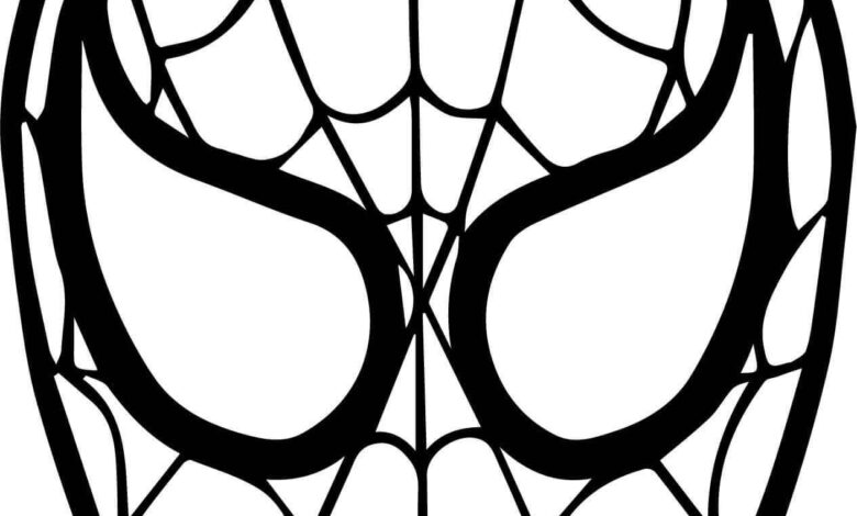 Spiderman Mask Coloring Page