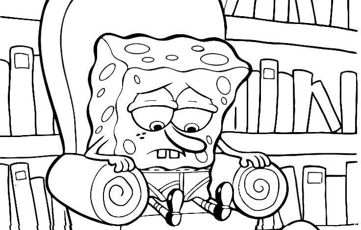 Spongebob Sad Coloring Page