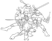 Superheroes Ninja Turtles Coloring Page