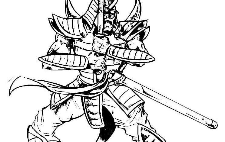 TMNT Shredder Samurai Coloring Page