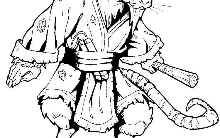 TMNT Splinter Coloring Page