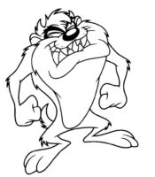 Tasmanian Devil Cartoon Coloring Page