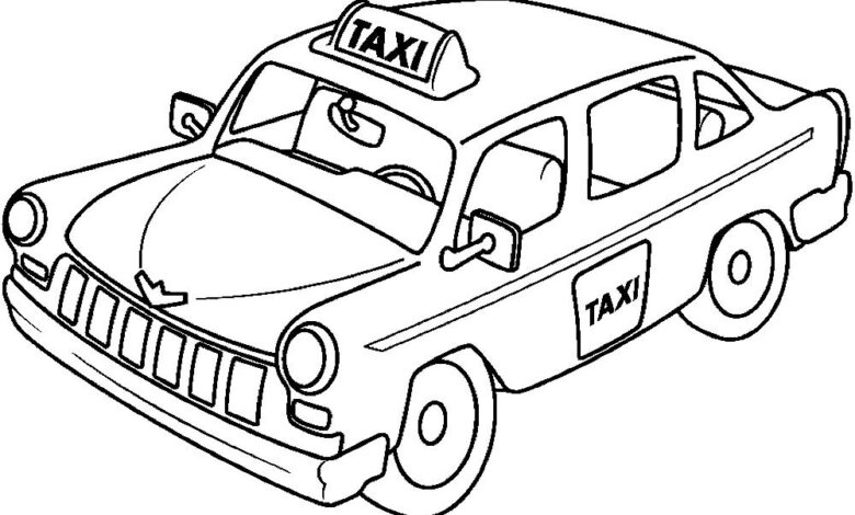 Taxi Car Coloring Page